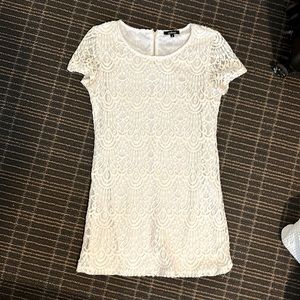 Ambiance Lace White Shift Dress